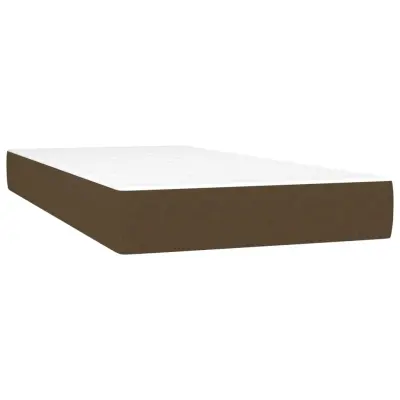 vidaXL Vzmetnica z žepkasto vzmetjo temno rjava 90x200x20 cm blago