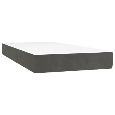 vidaXL Vzmetnica z žepkasto vzmetjo temno siva 100x200x20 cm žamet