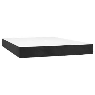 vidaXL Vzmetnica z žepkasto vzmetjo črna 140x200x20 cm žamet