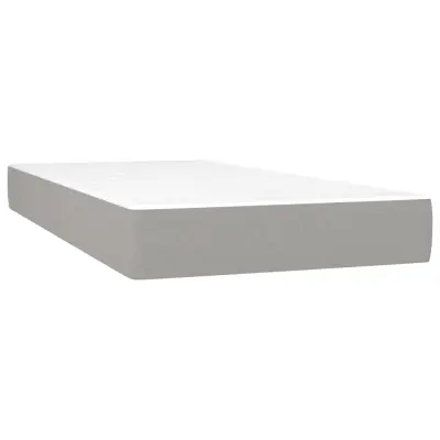vidaXL Vzmetnica z žepkasto vzmetjo svetlo siva 90x190x20 cm blago