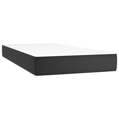 vidaXL Vzmetnica z žepkasto vzmetjo črna 90x190x20 cm umetno usnje