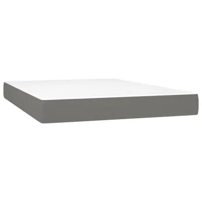 vidaXL Vzmetnica z žepkasto vzmetjo temno siva 140x190x20 cm blago