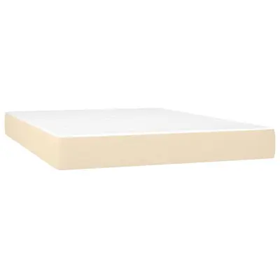 vidaXL Vzmetnica z žepkasto vzmetjo krem 140x190x20 cm blago