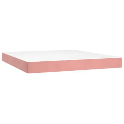 vidaXL Vzmetnica z žepkasto vzmetjo roza 160x200x20 cm žamet