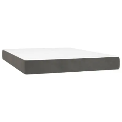 vidaXL Vzmetnica z žepkasto vzmetjo temno siva 140x190x20 cm žamet