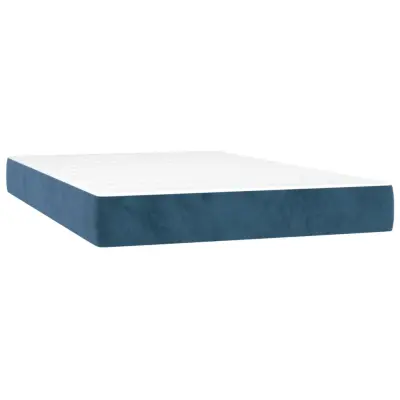 vidaXL Vzmetnica z žepkasto vzmetjo temno modra 120x200x20 cm žamet