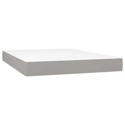 vidaXL Vzmetnica z žepkasto vzmetjo svetlo siva 140x190x20 cm blago