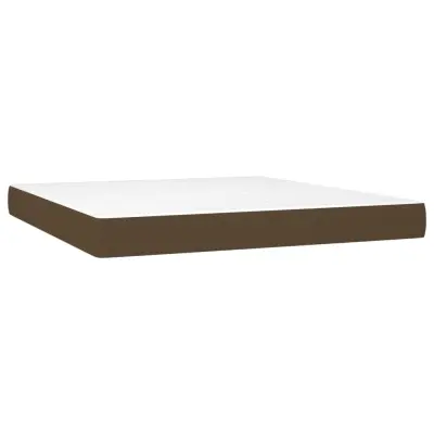 vidaXL Vzmetnica z žepkasto vzmetjo temno rjava 160x200x20 cm blago