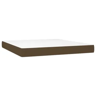 vidaXL Vzmetnica z žepkasto vzmetjo temno rjava 180x200x20 cm blago