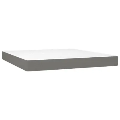 vidaXL Vzmetnica z žepkasto vzmetjo temno siva 180x200x20 cm blago