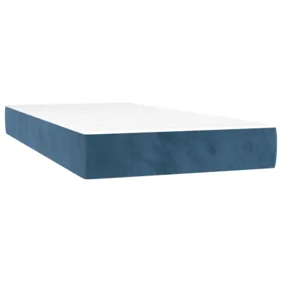 vidaXL Vzmetnica z žepkasto vzmetjo temno modra 90x200x20 cm žamet