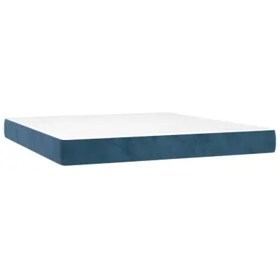 vidaXL Vzmetnica z žepkasto vzmetjo temno modra 160x200x20 cm žamet
