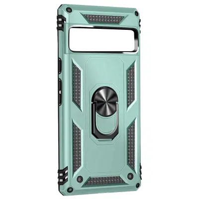 Etui Google Pixel 7a, odporen na udarce, hibridni magnetni podporni obroc, zelen