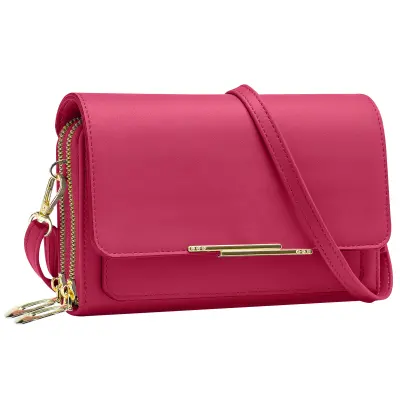 Elegantna torba za cez ramo iz roza umetnega usnja