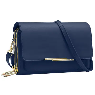 Elegantna torba za cez ramo iz umetnega usnja Midnight Blue