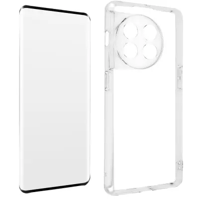 Oneplus 11 360° Protection Pack: mehka torbica iz crnega konturnega kaljenega stekla