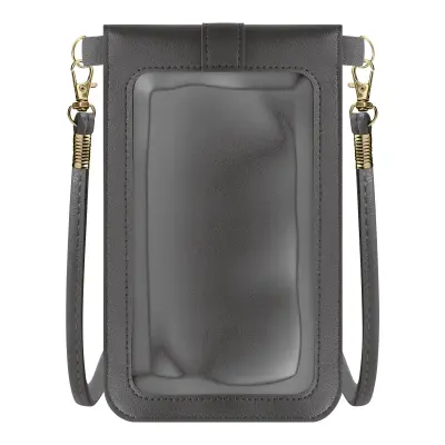 Naramna torba za pametni telefon z otipljivo membrano, elegantnega dizajna - temno siva