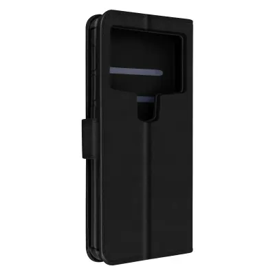 Torbica denarnica za pametni telefon 5,2 do 5,5'', umetno usnje in magnetni zavihek, serija Chesterfield - crna