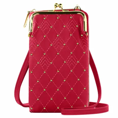 Torba za cez ramo z vzorcem roza diamantov z zgornjim šivom