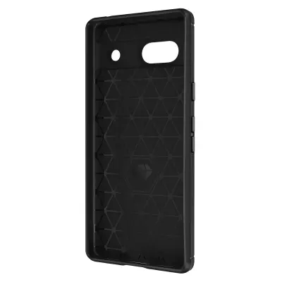 Ovitek za Google Pixel 7a mehko ojacan brušen karbonski ucinek crn