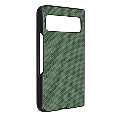 Preklopna torbica Google Pixel, izjemno tanka in iz dveh materialov z ucinkom ogljika – zelena