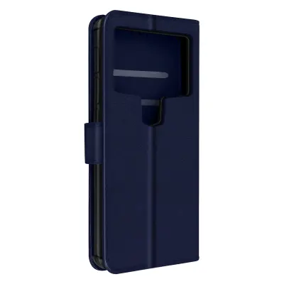 Torbica denarnica za pametni telefon 5,2 do 5,5'', umetno usnje in magnetni zavihek, serija ChesterfieldL - modra