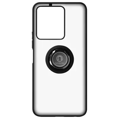 Vivo Y22s in Y35 etui proti prstnim odtisom, kovinski podporni obroc - crna