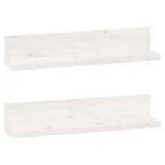 vidaXL Stenske police 2 kosa bela 50x11x9 cm trdna borovina