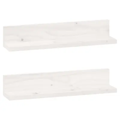 vidaXL Stenske police 2 kosa bela 50x11x9 cm trdna borovina
