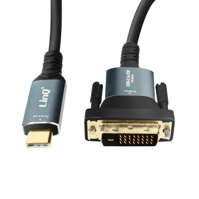 Kabel USB-C v DVI visoke locljivosti 1080p, dolžina 1,8 m - LinQ