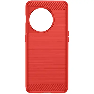 Mehka torbica OnePlus 11, dizajn iz brušene kovine z ucinkom ogljika - rdeca