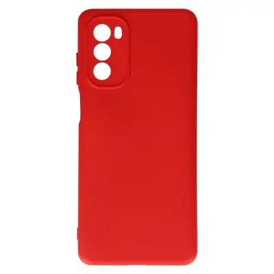 Ovitek za Motorola Moto G62 5G, poltrdi silikon z mehkim zakljuckom na dotik - rdec