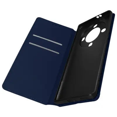 Ovitek za Honor Magic 5 Lite 5G, prostor za shranjevanje kartice z video držalom in magnetnim preklopom - modra