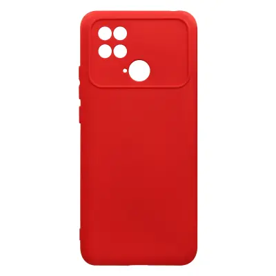 Ovitek za Xiaomi Poco C40, poltrdi silikon z mehkim zakljuckom - rdec