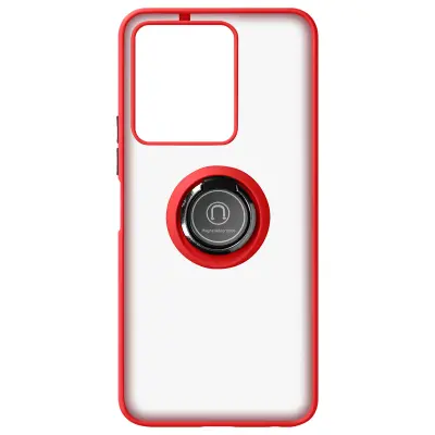 Vivo Y22s in Y35 Ovitek proti prstnim odtisom, kovinski podporni obroc - rdeca