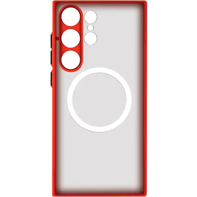 Tanek konturni rdec ovitek MagSafe Samsung S23 Ultra iz dveh materialov