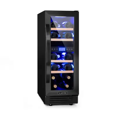 Klarstein Vinovilla 17 Built-in Duo Onyx Edition dvoconska vinoteka, Crna