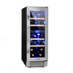 Klarstein Vinovilla Duo17 , dvoconska vinoteka, hladilnik, 53l, 17 steklenic, 3 - barvna LED osvetljava, steklena vrata, Nerjavece jeklo
