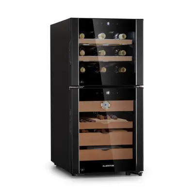 Klarstein El Dorado 89, humidor in hladilnik vina, Crna