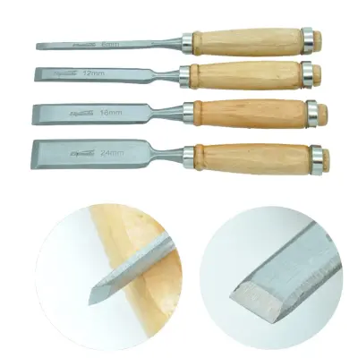 Set 4 lesenih dlet za rezbarjenje 300mm 6-24mm