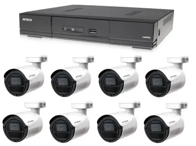 Komplet kamer 1x AVTECH DVR DGD1009AV in 8x 2MPX Bullet kamera AVTECH DGC1105YFT + 4x BREZPLAČEN napajalnik!