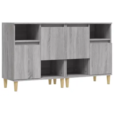 vidaXL Komoda 2 kosa siva sonoma 60x35x70 cm inženirski les
