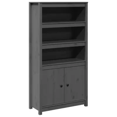 vidaXL Visoka omarica siva 80x35x154 cm trdna borovina