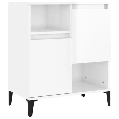 vidaXL Komoda visok sijaj bela 60x35x70 cm inženirski les
