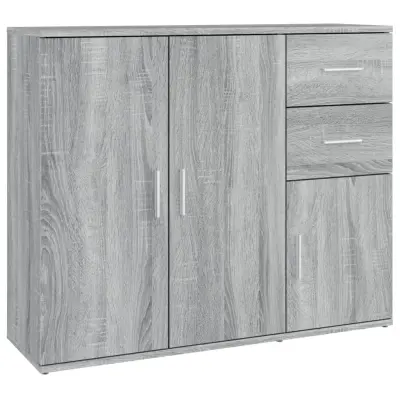 vidaXL Komoda siva sonoma 91x29,5x75 cm inženirski les