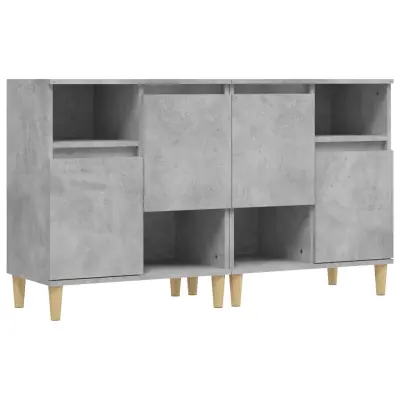 vidaXL Komoda 2 kosa betonsko siva 60x35x70 cm inženirski les