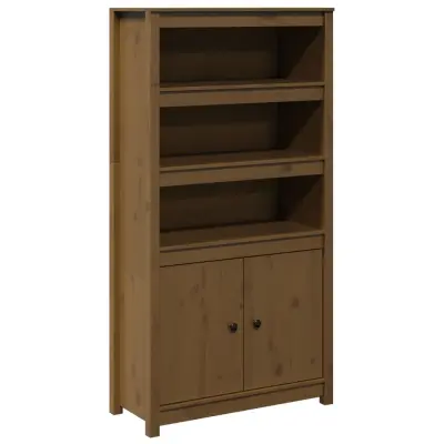 vidaXL Visoka omara medeno rjava 80x35x154 cm trdna borovina