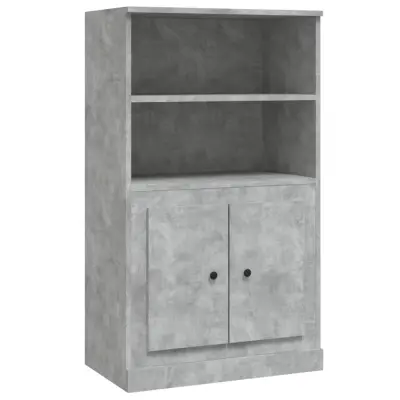 vidaXL Visoka omara betonsko siva 60x35,5x103,5 cm inženirski les