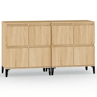 vidaXL Komoda 2 kosa dimljeni hrast 60x35x70 cm inženirski les