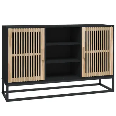 vidaXL Komoda črna 105x30x65 cm inženirski les